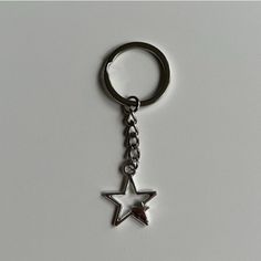 Y2k 2000s Star Pendant Keyring For Keychain Unique Silver Double-Star Design Brand New Y2k Style Silver Star Jewelry, Y2k Silver Star Jewelry, Snap Bag, Monogram Keychain, Y2k Accessories, Silver Keychain, Wrist Lanyard, Funky Jewelry, Silver Jewelry Fashion