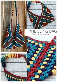 crochet hippie sling bag free pattern with instructions to make it easy and fun