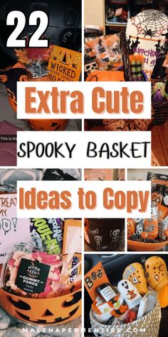 spooky basket ideas Boo Basket Ideas For Girlfriend, Spooky Basket Ideas, Spooky Basket, Fall Gift Baskets, Boo Gift, Boo Baskets, Spooky Candy, Halloween Gift Baskets