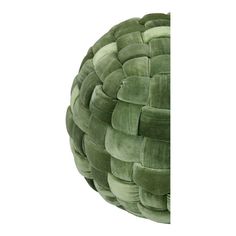 a large round green cushion on a white background