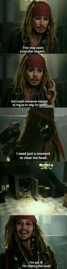 captain jack sparrow in the movie pirates