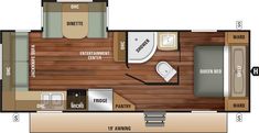 the floor plan for a travel trailer