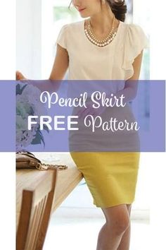 Diy Clothes For Women, Free Printable Sewing Patterns, Womens Skirt Outfits, Pencil Skirt Pattern, Skirt Pattern Free, Sewing Patterns Free Women, Skirt Diy, Free Pattern Download, Printable Sewing Patterns