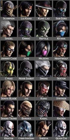 an image of many different characters in the video game templaying for each character