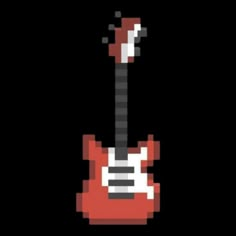 an image of a guitar made out of pixels