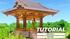 a small wooden structure with the words minecraft building on it's front and side