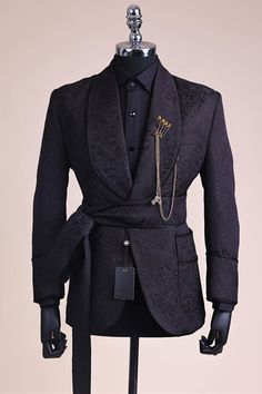 Shop for Chic Black Jacquard Shawl Lapel Best Fitted Wedding Groom Suits with Belt in Allaboutsuit at best prices.Find the best Black Shawl Lapel slim fit suits with affordable price. Black Fitted Tuxedo For Ceremony, Black Fitted Suit For Ceremonies, Prom Suit And Dress, White Prom Suit, Purple Prom Suit, Pink Prom Suit, Blue Prom Suit, Best Wedding Suits, Groom Suits