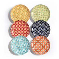 PRICES MAY VARY. 【Healthy Durable Porcelain】Colorful salad plates are made of healthy LEAD-FREE porcelain unlike other plastic materials. Sturdy and chip-resistant capability allows years of use. 【Unmatched Versatility】Metahom dessert plates are lightweight & multifunctional which can be used as dessert plates, appetizer plates, and lunch plates. Slightly flared rim makes it easier to grap and keeps food in place. 【Cheerful Colors & Fun Patterns】These 8 inch ceramic dishes are designed with vibr Ceramic Plate Set, Ceramic Dinner Plates, Dessert Salads, Porcelain Dish, Colorful Ceramics, Plated Desserts, Appetizer Plates, Dinner Plate Sets, Dessert Plates