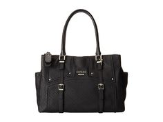 GUESS Rikki Status Satchel Black - 6pm.com Signature Hardware, Coach Swagger Bag, Hermes Birkin, Everyday Look, Top Handle, Carry On, Bags Handbags, Clothing Accessories, Satchel