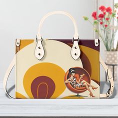 Take a trip back to the 60s with this Mid Mod Retro Gal handbag! With funky and trendy style, this shoulder bag will add a touch of whimsy to any outfit. Perfect for those who don't take themselves too seriously. Groovy, baby! (Only 25 words, but totally boss!) Upgrade your style with this New Version Luxury Women PU Leather Handbag. Crafted from premium PU leather, this handbag features a smooth zipper and sturdy top handles for comfortable carrying. Available in three sizes, it offers versatil Retro Brown Shoulder Bag For On-the-go, Retro Satchel With Large Capacity, Retro Brown Shoulder Bag With Top Handle, Vintage Double Handle Satchel For On-the-go, Vintage Satchel Shoulder Bag With Adjustable Handle, Vintage Tote Satchel For On-the-go, Vintage Shoulder Bag With Adjustable Strap, Retro Satchel For Everyday Use With Large Capacity, Vintage Shoulder Bag With Adjustable Strap For Travel