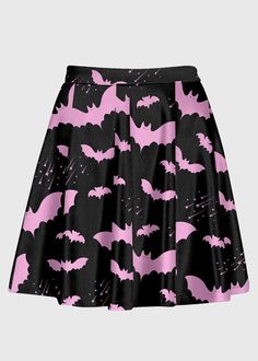 Pink And Black Bat Kawaii Goth High Waist Skirt - In Control Clothing Black Mini Skirt For Cosplay, Black Emo Mini Skirt For Cosplay, Emo Black Mini Skirt For Cosplay, Black Alternative Mini Skirt For Cosplay, Black Gothic Mini Skirt For Cosplay, Black Alternative Style Mini Skirt For Cosplay, Emo Mini Skirt For Halloween Cosplay, Punk Black Mini Skirt For Halloween, Halloween Punk Black Mini Skirt