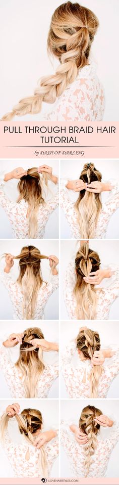 With this pull through braid hair tutorial you will add something new to your look. Moreover, you can make it sleek or big. Braid Your Hair, Quick Braids, 2020 Hairstyles, Braided Hair Tutorial, 2023 Hair, Braid Hairstyle, Types Of Hair, Braided Hairstyles Tutorials