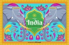 an elephant with the word india on it