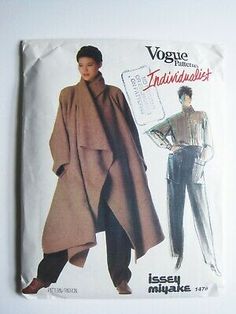 a woman's coat and pants sewing pattern from the 1970's in excellent condition