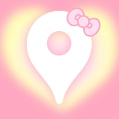 an image of a pink and white map pin with hello kitty on it's top