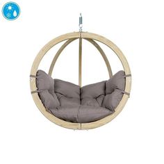 Globo Single Taupe Hanging Chair - (Weatherproof) - Amazonas Online UK Modern Hanging Chairs, Farmhouse Reno, Pergola Swing, Hanging Chair Outdoor, Hanging Egg Chair, Patio Swing, Hammock Stand, Koala Baby, Green Cushions