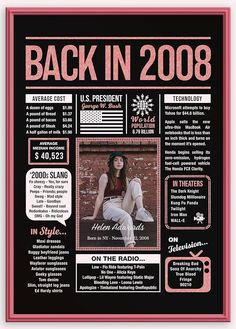 a black and pink poster with the words back in 2008