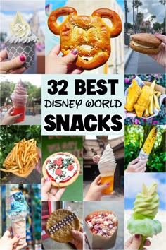 the best disney world snacks are in this collage