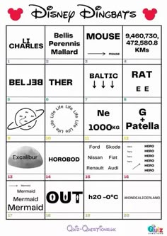 the disney characters and their names are shown in this printable activity sheet for kids