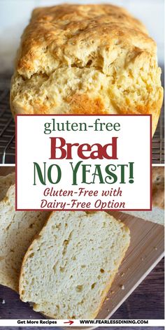 gluten - free bread no yeast with dairy - free option on the side