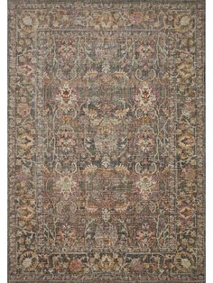 an antique rug with many different colors and patterns on the carpet, it is made from wool