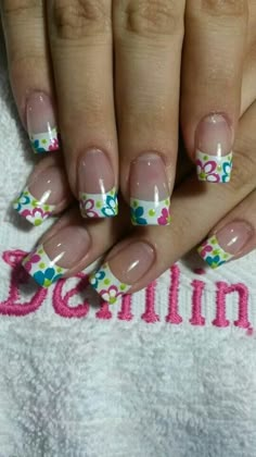 Nails Spring Flowers, Ideas Para Uñas, Fingernail Designs, French Nail Designs, Pretty Nail Art Designs, Super Nails, Really Cute Nails, Finger Nails, Nail Tip