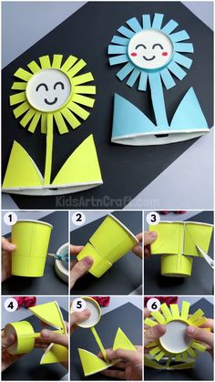 how to make an origami sunflower with paper and glue on the outside