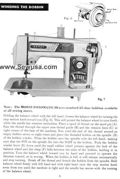 an instruction manual for the sewing machine