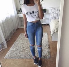 Find More at => http://feedproxy.google.com/~r/amazingoutfits/~3/HW3IDjNVL3A/AmazingOutfits.page Outfit Con Jean, Outfits With Air Force Ones, Outfits With Jordan 1s Fashion Styles, Outfits Juvenil, Outfits Con Jeans, Fashion Mode, College Outfits, Summer Outfits Women