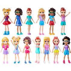 Kids can set off on their next adventure with Polly Pocket doll and friends! Each 3-inch doll has a unique look and trendy outfit that is so easy to take on the go. Young fashion lovers can pick a favorite or collect them all. Each sold separately, subject to availability. Colors and decorations may vary. African Fashion Dresses Classy, Moana Bebe, Polly Pocket Dolls, Pocket Doll, Dresses Classy, Mattel Dolls, African Lace, Polly Pocket, Monster High Dolls