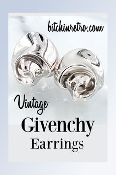 Amazing vintage Givenchy earrings with an abstract shape that is both modern and retro all at the same time. The subtle curves really catch the light, and will reflect all that comes near.

Available for Sale at BitchinRetro.com Givenchy Earrings, Vintage Givenchy, Abstract Shape, Modernist Jewelry, Mid Century Modern Style, Clip Earrings