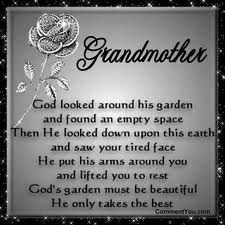 a poem written in black and white with a rose on the bottom right hand corner that reads, god looked around his garden and found an empty space then he looked down upon