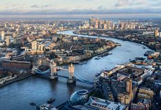 an aerial view of london and the river thames