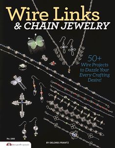 the cover of wire links and chain jewelry, featuring many different types of necklaces