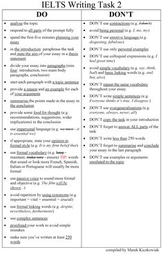 two different types of writing tasks in an english language, one with the words do it's writing task