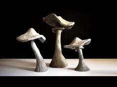 three mushrooms sitting on top of each other