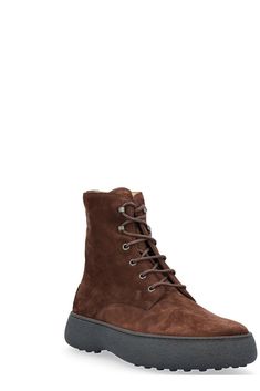 100% Calf Leather Bos Taurus, 100% Rubber | Tod's Men's Tods W. G. Lace-up Ankle Boots in Suede in Brown Africa | FW23/24 Leather Ankle Heeled Boots With Suede Lining, Suede Ankle Boots With Leather Lining, Leather Lining Lace-up Suede Boots, Leather Lining Suede Lace-up Boots, Suede Lace-up Boots With Leather Lining, Winter Calf Leather Ankle Lace-up Boots, Lace-up Calf Leather Boots With Vibram Sole, Fall Suede Lace-up Boots With Plain Toe, Suede Lace-up Boots With Leather Sole And Round Toe