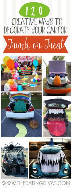 an image of some cars that have been decorated for halloween and are in the shape of monsters