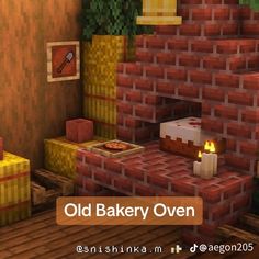 an old bakery oven is shown in this minecraft screenshote image with the text, old bakery oven