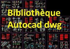 a poster with the words bibliote autocad dwg on it