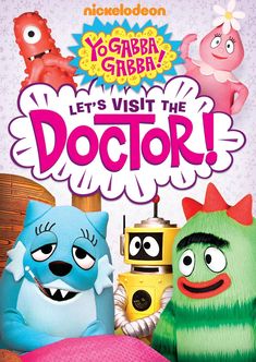 the poster for let's visit the doctor, with two monsters and a robot