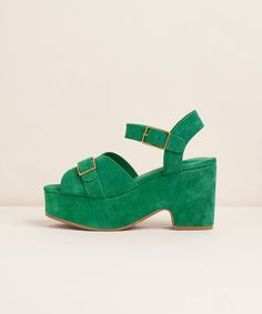 Raf Chunky Platform Sandal, Kite Green Green Chunky Sandals, Green Synthetic Sandals With Chunky Platform, Green Ankle Strap Platform Sandals, Green Synthetic Platform Sandals, Oct Wedding, Spring Synthetic Platform T-strap Sandals, Charlotte Stone, Chunky Platform Sandals, Chunky Platform