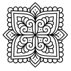 a black and white drawing of an intricate design