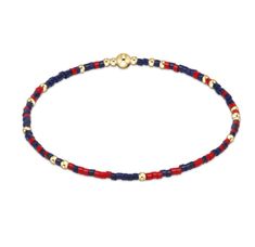 gameday hope unwritten bracelet - matte navy and bright red by enewton - A. Dodson's Aloha Beaches, Classic Bracelets, School Colors, Beaded Stretch Bracelet, Roll On, Hand Beading, Bright Red, Stretch Bracelets, Seed Beads