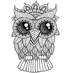 an owl with big eyes is shown in this black and white drawing by artist person