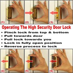 instructions to open the high security door lock