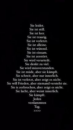 a poem written in german on a black background