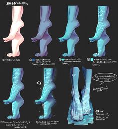 an image of some feet and legs in different positions