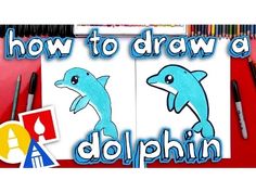 how to draw a dolphin in two easy steps with markers and pencils for beginners