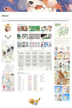 an image of a website page with many pictures and animals on it's side